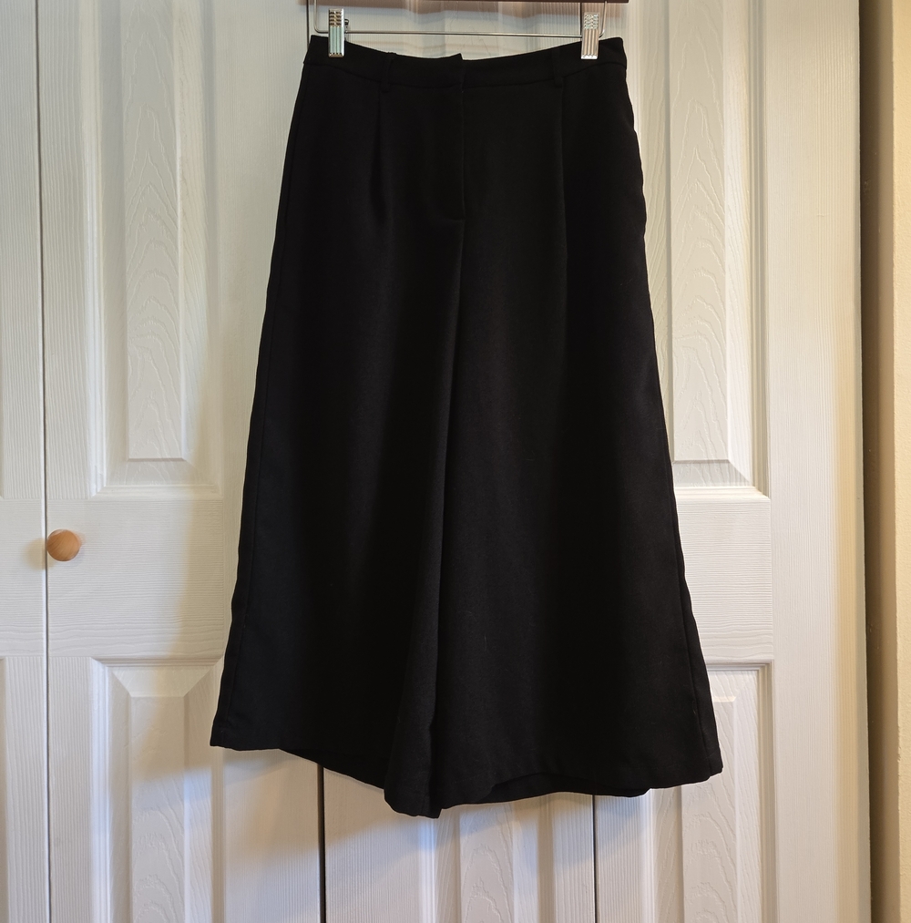 Wide Leg High-waist Culottes Cropped Pants